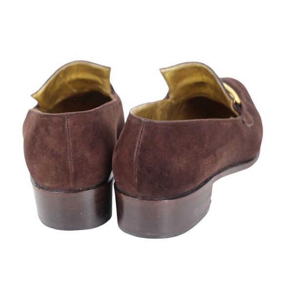 VTG Walter Steiger BROWN REAL LEATHER SUEDE LOW HEEL ALMOND TOE LOAFER SHOES 9B - Picture 4 of 12